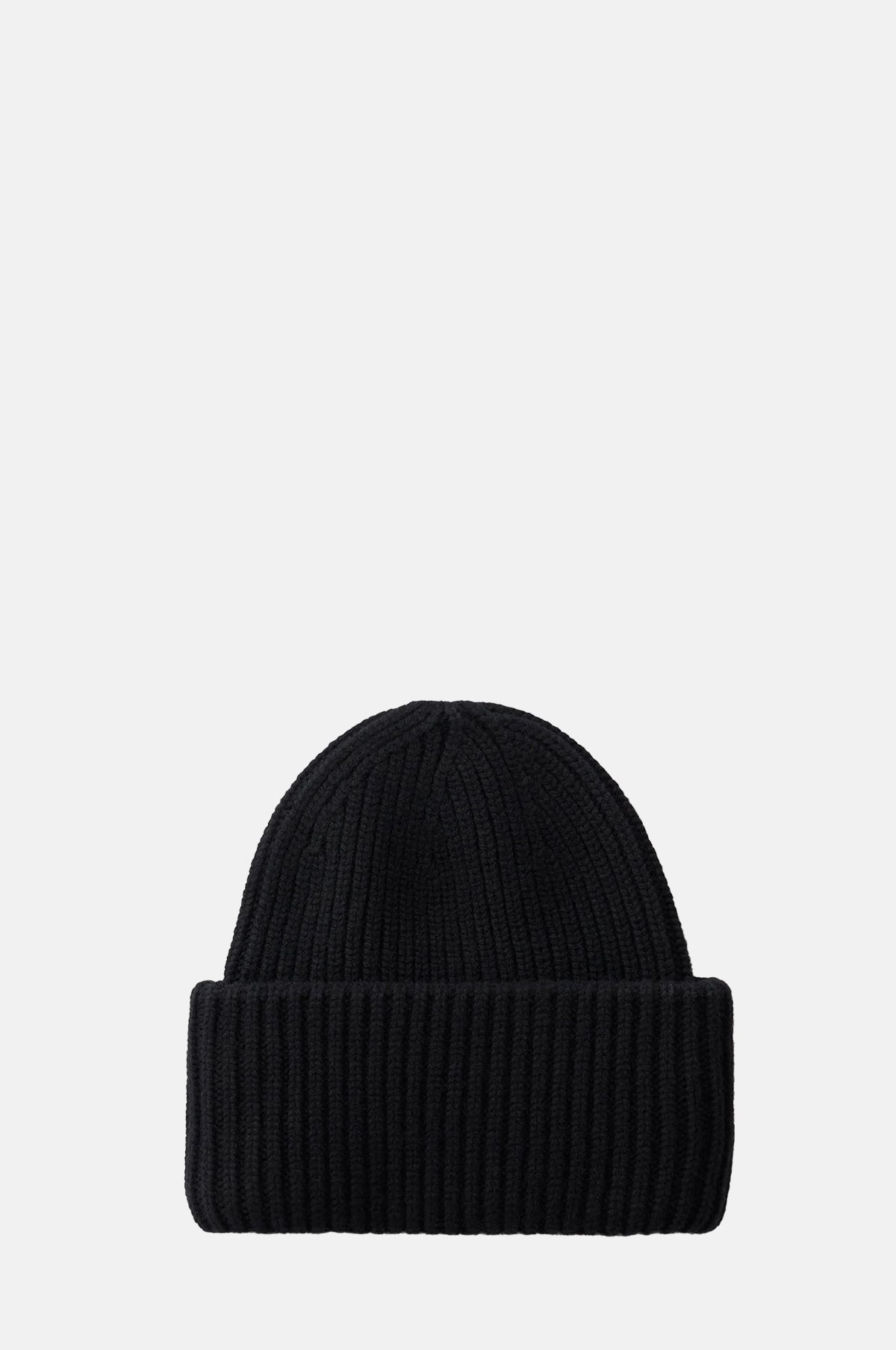 Soft Goat Ribbed Beanie Black.