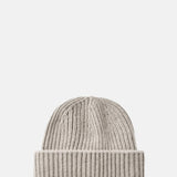 Soft Goat Ribbed Beanie Greige.