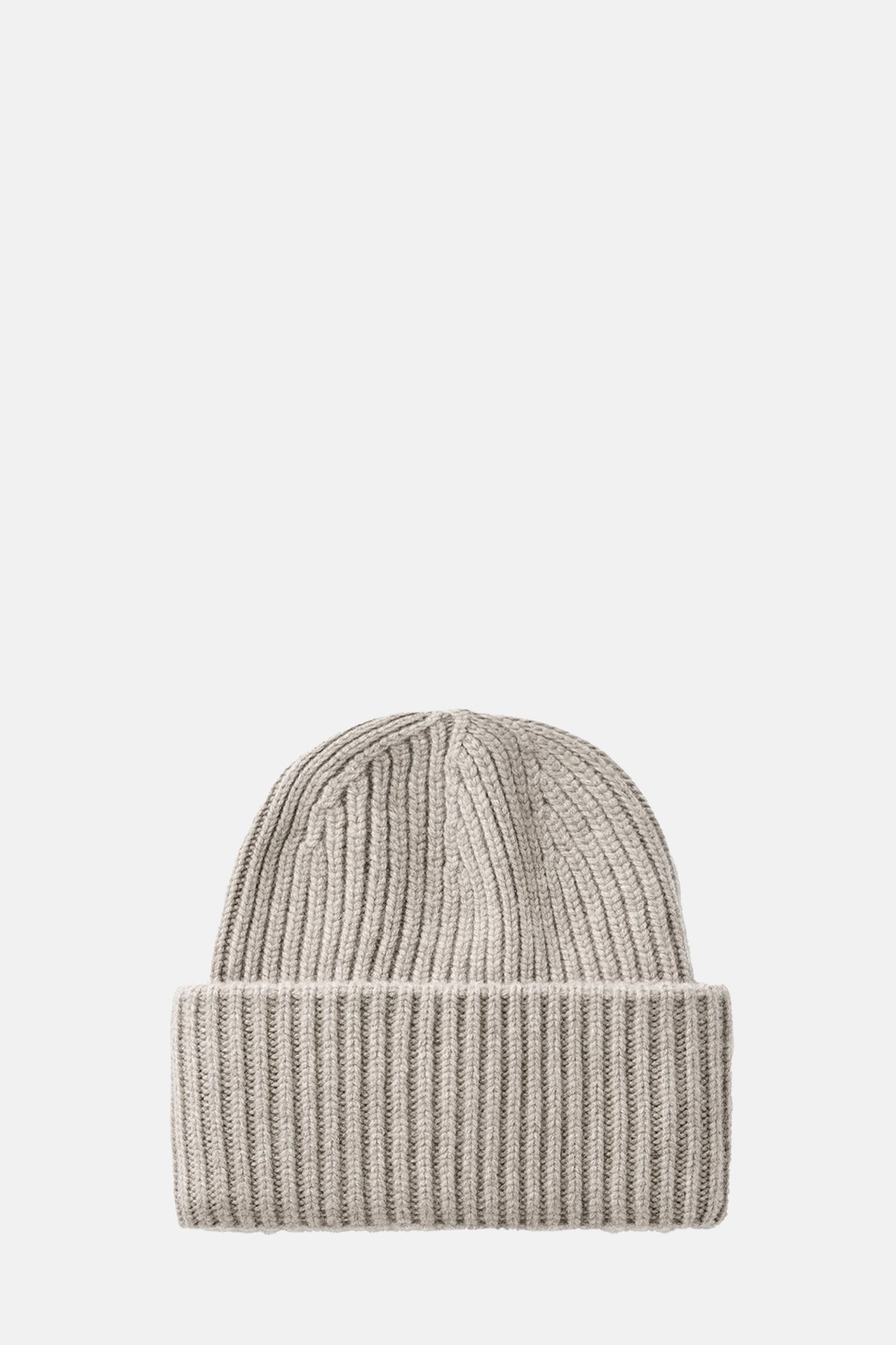 Soft Goat Ribbed Beanie Greige.