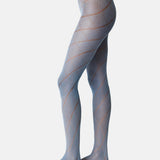 Swedish Stockings Kitty Romb Pointelle Tights Dusty Blue.
