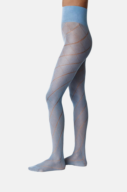 Kitty Romb Pointelle Tights Dusty Blue