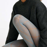Kitty Romb Pointelle Tights Dusty Blue