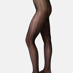 Swedish Stockings Viveca Stripe Tights Black.