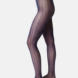 Swedish Stockings Viveca Stripe Tights Dark Indigo.