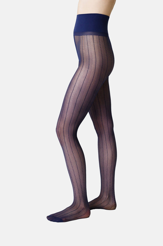 Viveca Stripe Tights Dark Indigo