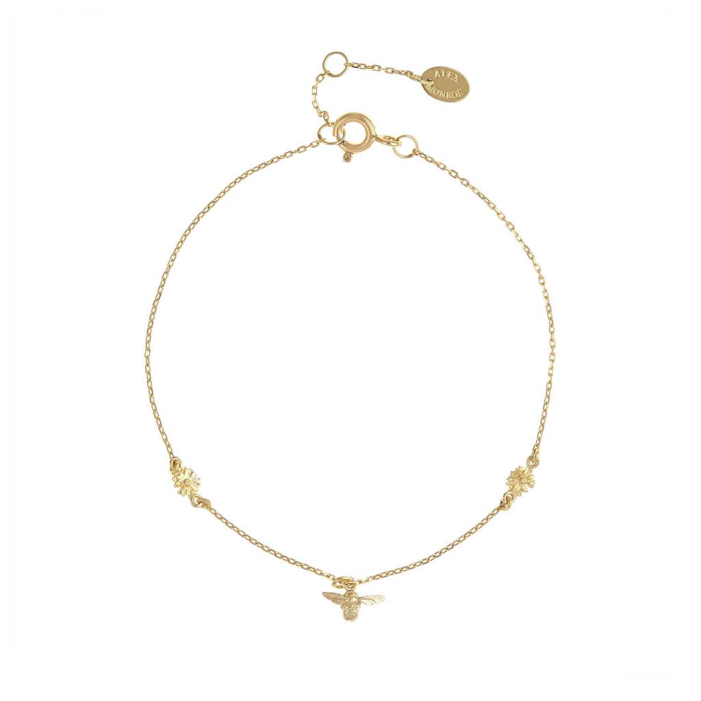 A.M. The Beekeeper Floral Chain Bracelet 18ct Solid Gold