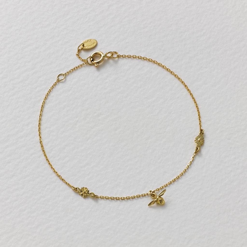 A.M. The Beekeeper Floral Chain Bracelet 18ct Solid Gold