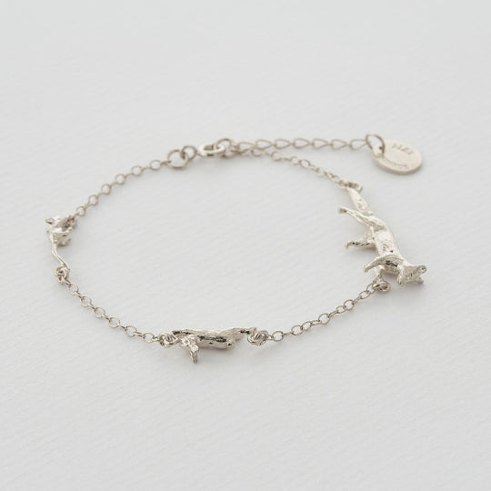 A.M. Fox, Rabbit & Mouse Chase Bracelet Silver