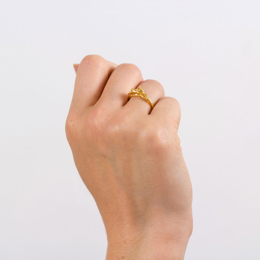 A.M. Leaping Rabbit Ring Gold