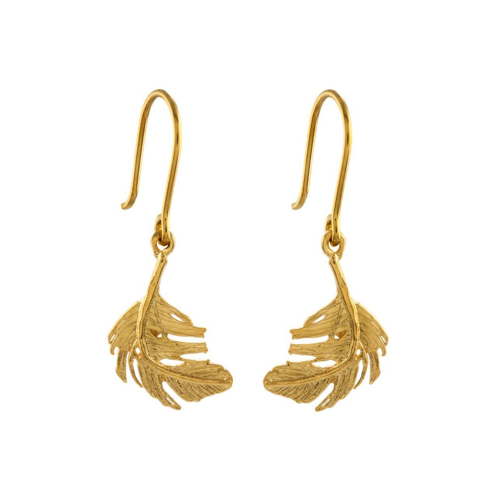 A.M. Little Feather Hook Earrings Gold