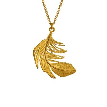 A.M. Big Feather Necklace Gold
