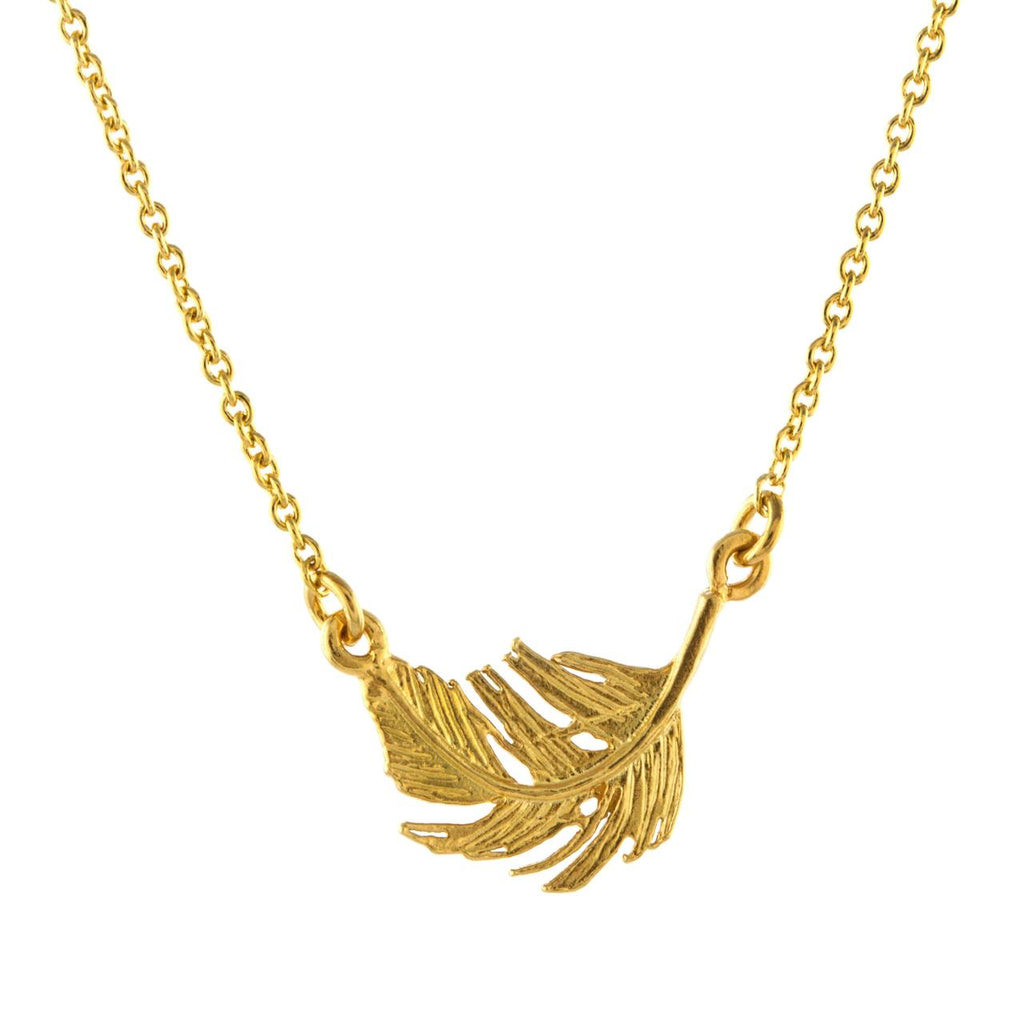 A.M. Little Feather Inline Necklace Gold