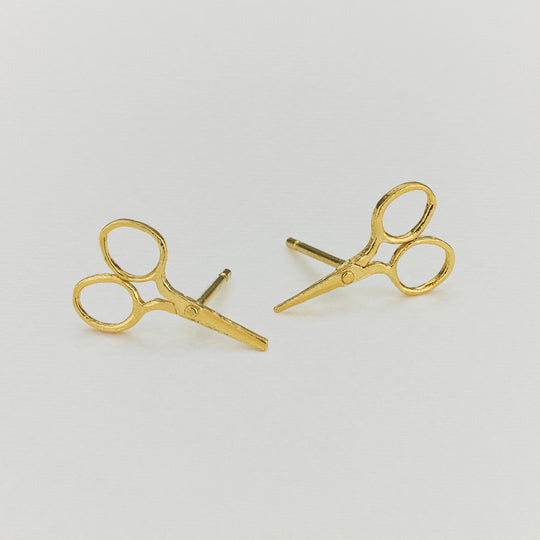 A.M. Little Sewing Scissor Stud Earrings Gold
