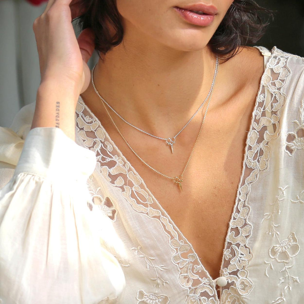 A.M. Little Inline Sewing Scissors Necklace Gold