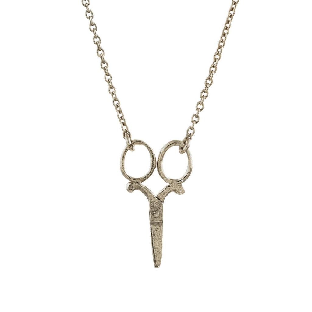A.M. Little Inline Sewing Scissors Necklace Silver
