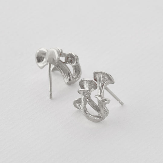 A.M. Clustered Mushroom Earrings Silver