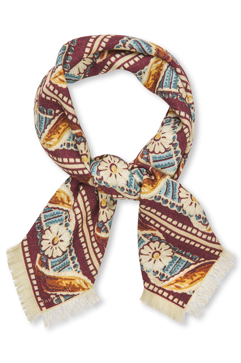 Wool Small Gabby Scarf Bordeaux