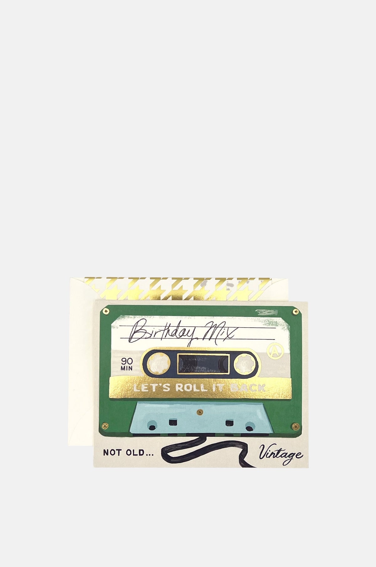 The First Snow Birthday Mix Cassette Tape Greeting Card.