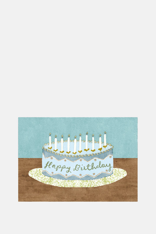 Blue Cake Birthday Greetings Card