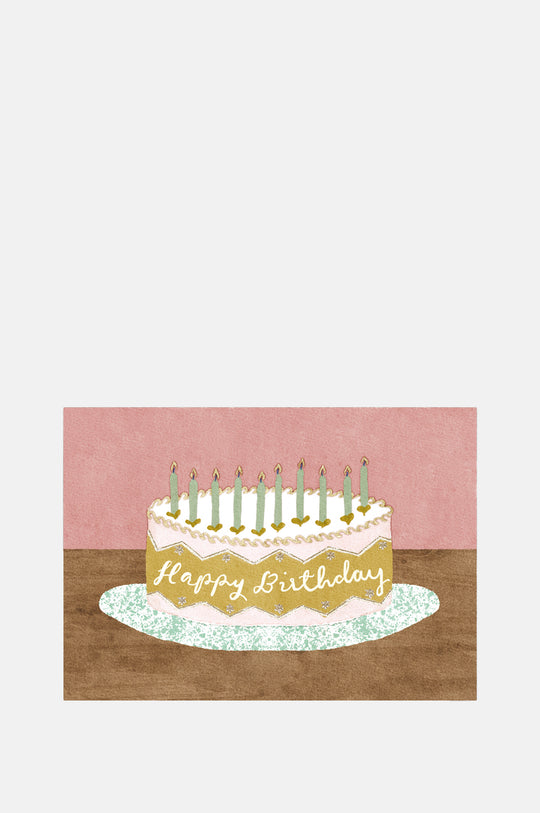 Pink Cake Birthday Greetings Card