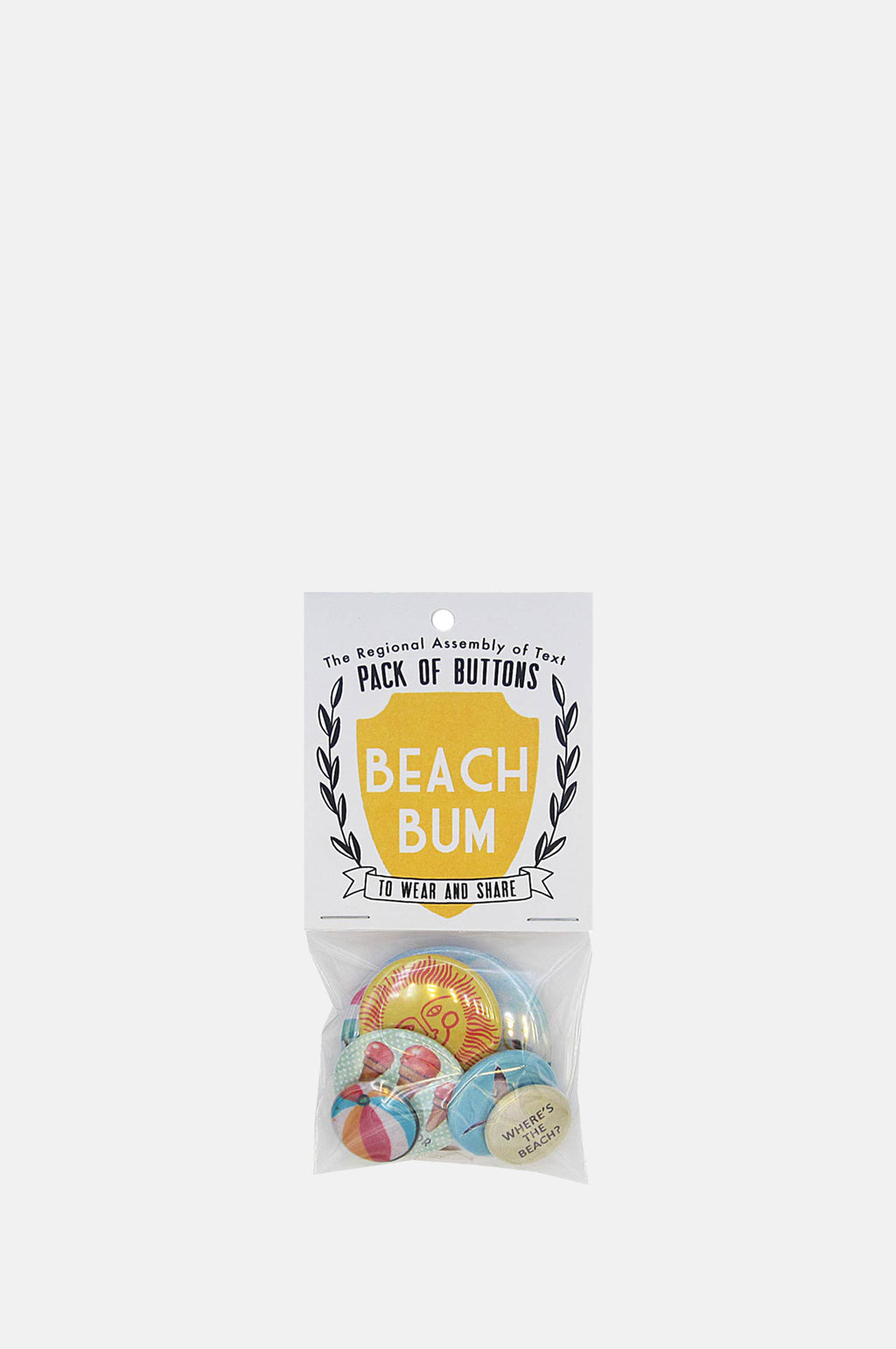 The Regional Assembly of Text Beach Pack of Buttons.