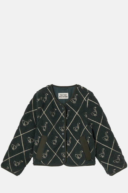 Diamond Geese Sherpa Jacket Ink Blue
