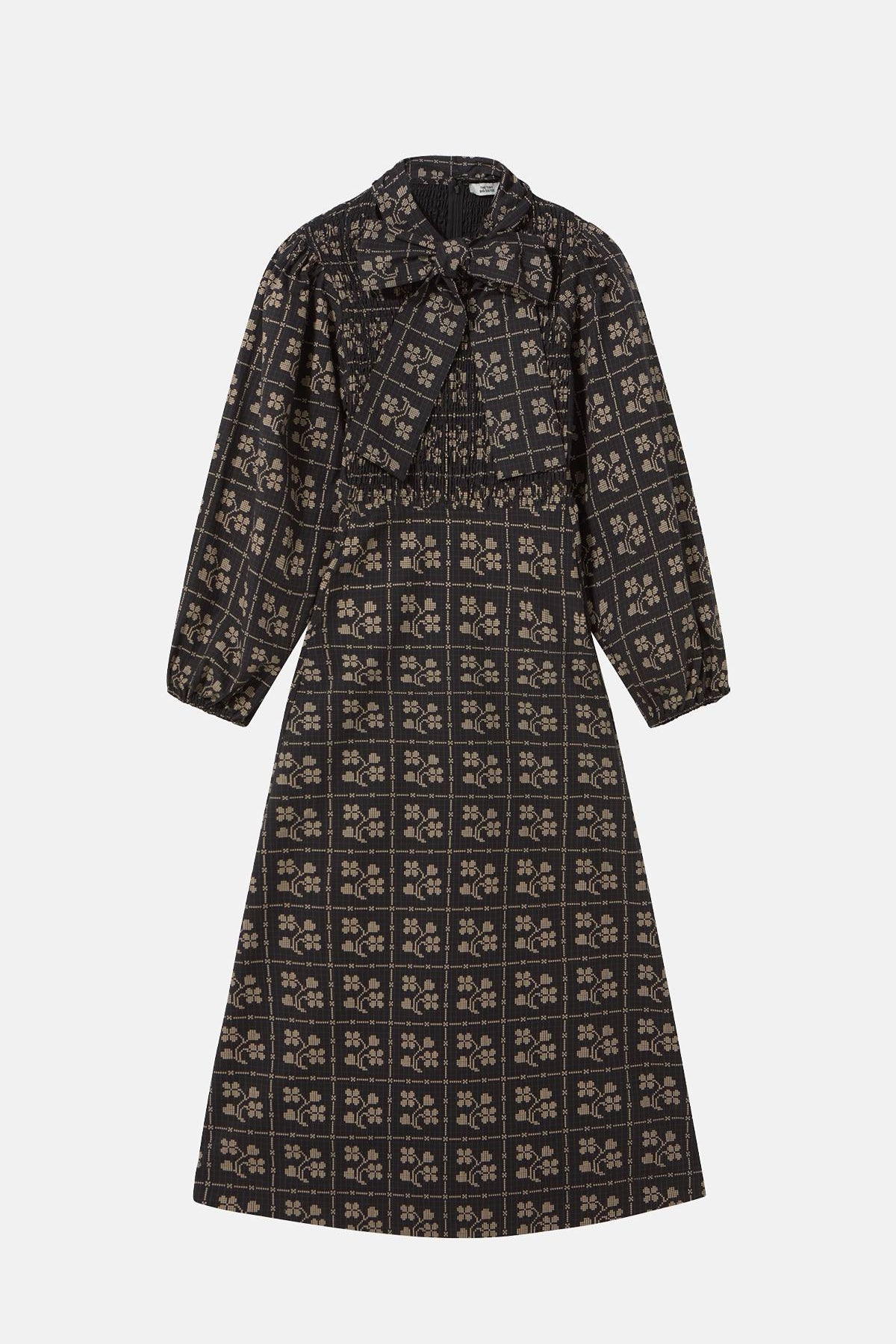 The Tiny Big Sister Dots Flowers Smock Dress.