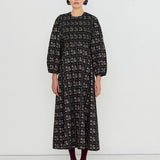 Dots Flowers Smock Dress Navy