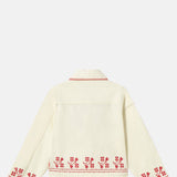 Embroidery Denim Jacket Light Cream