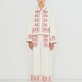 Embroidery Denim Jacket Light Cream