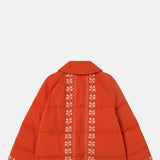 Flowers Down Jacket Dark Red