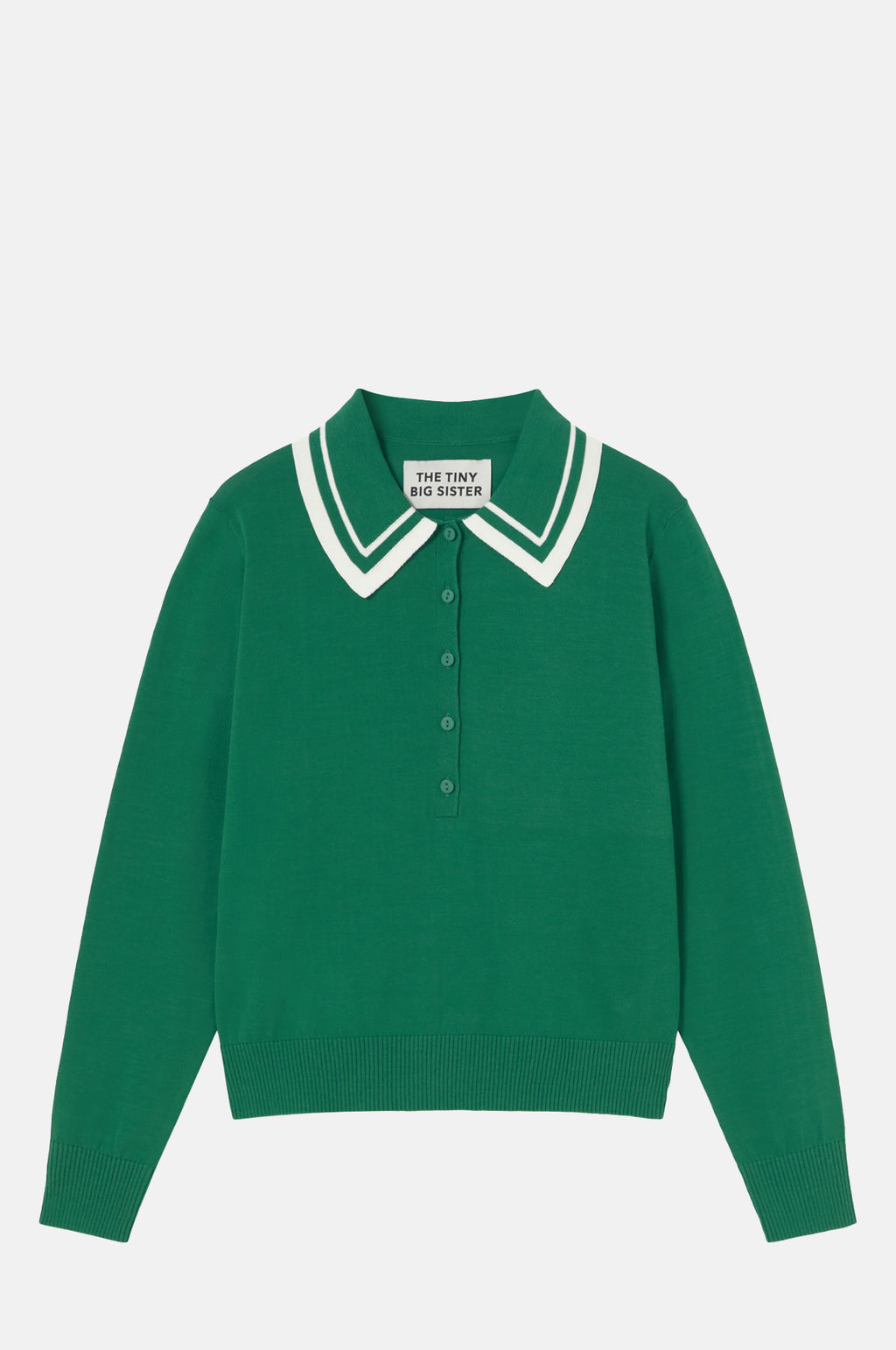 The Tiny Big Sister Frank Polo Sweater Dark Emerald.