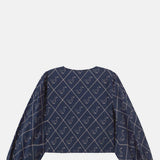 Geese Bow Blouse Navy