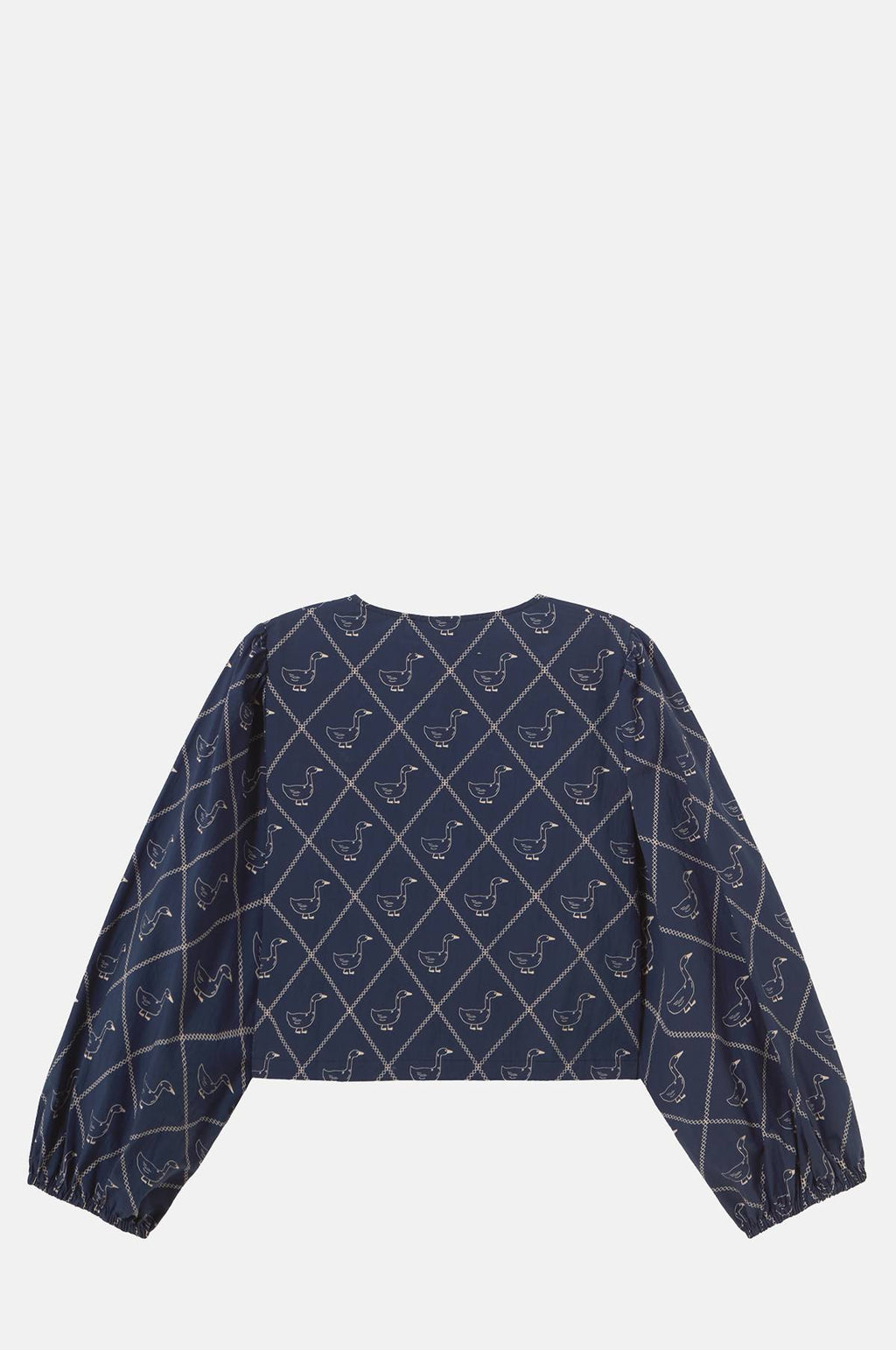 Geese Bow Blouse Navy