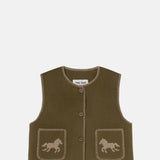 The Tiny Big Sister Horses Embroidered Vest.