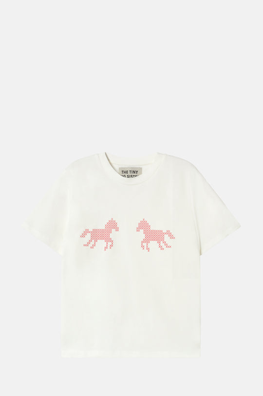 Horses Tee Off White