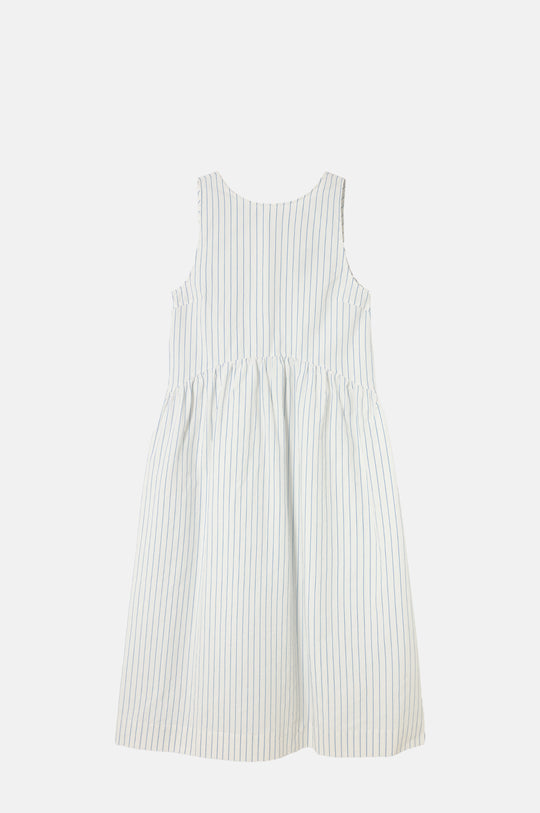 Low Back Striped Dress White