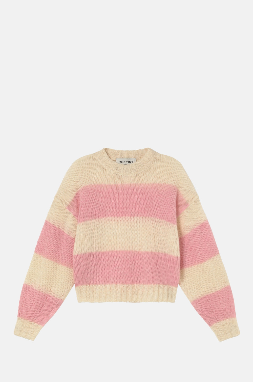 The Tiny Big Sister Oversized Striped Sweater Vanilla/Pastel Pink.
