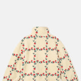 Roses Grid Sherpa Jacket Light Cream
