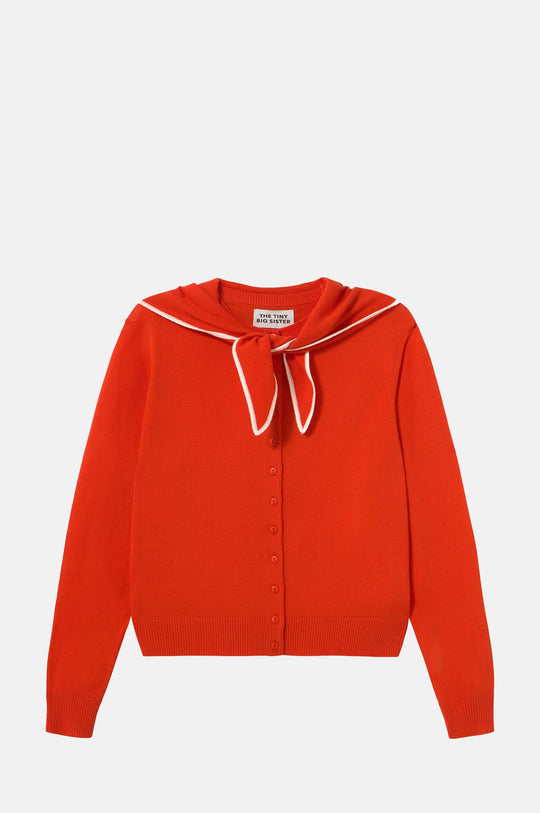 Scarf Neck Lara Cardigan Dark Red