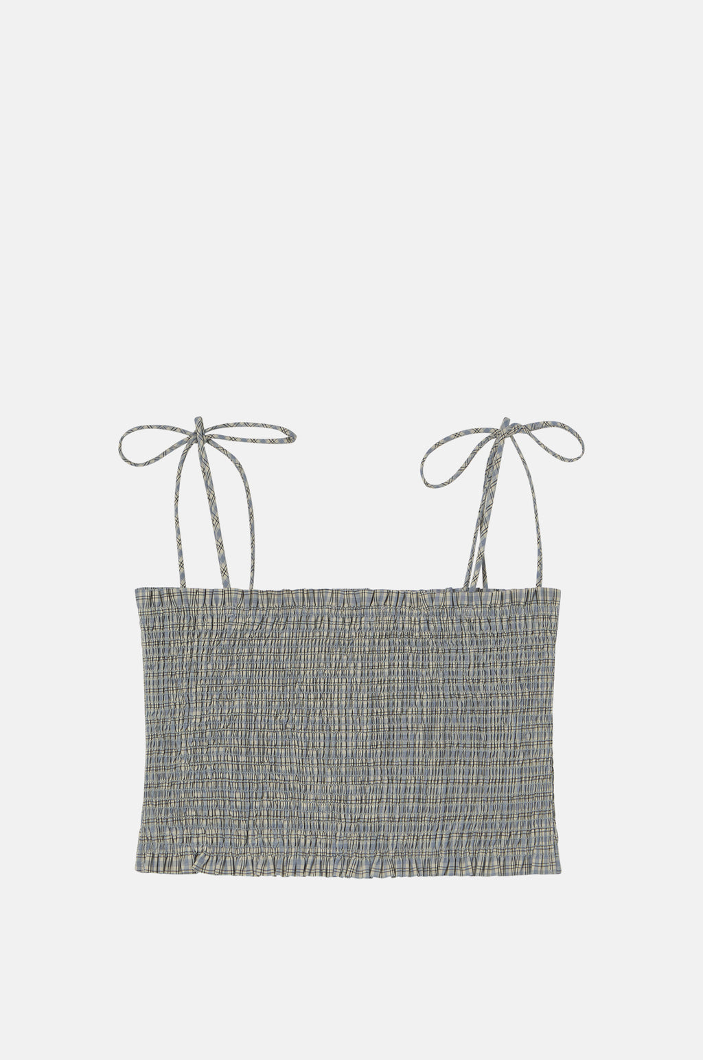 Small Check Cropped Top Dark Vanilla/Azure