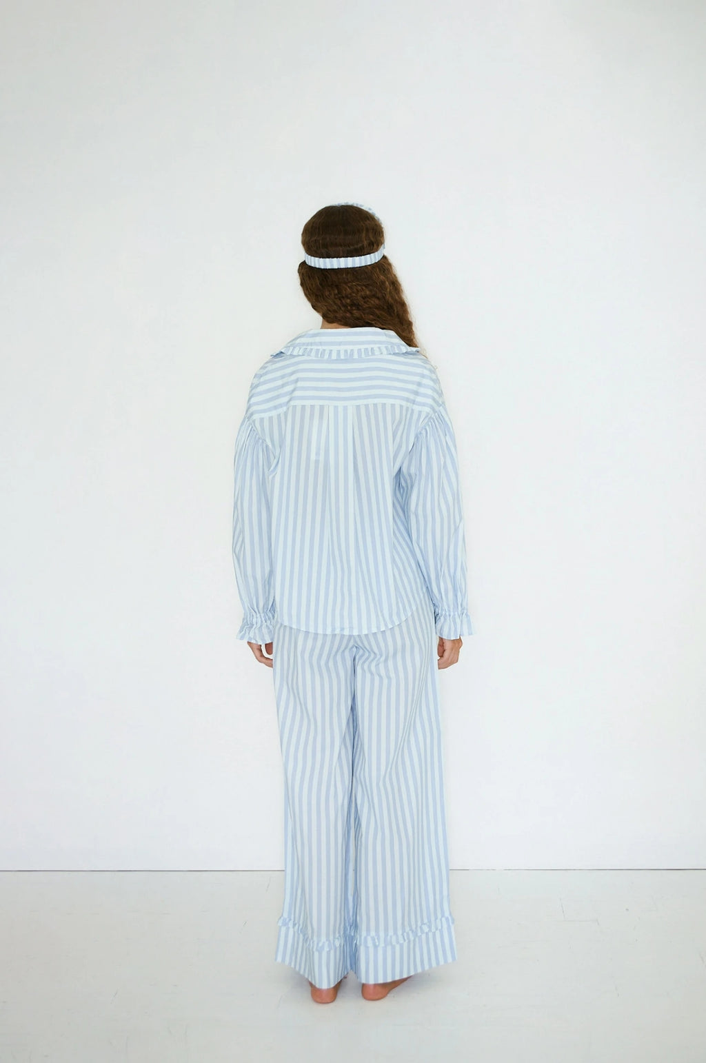 Striped Pyjama Set Ice Blue/Washed Blue