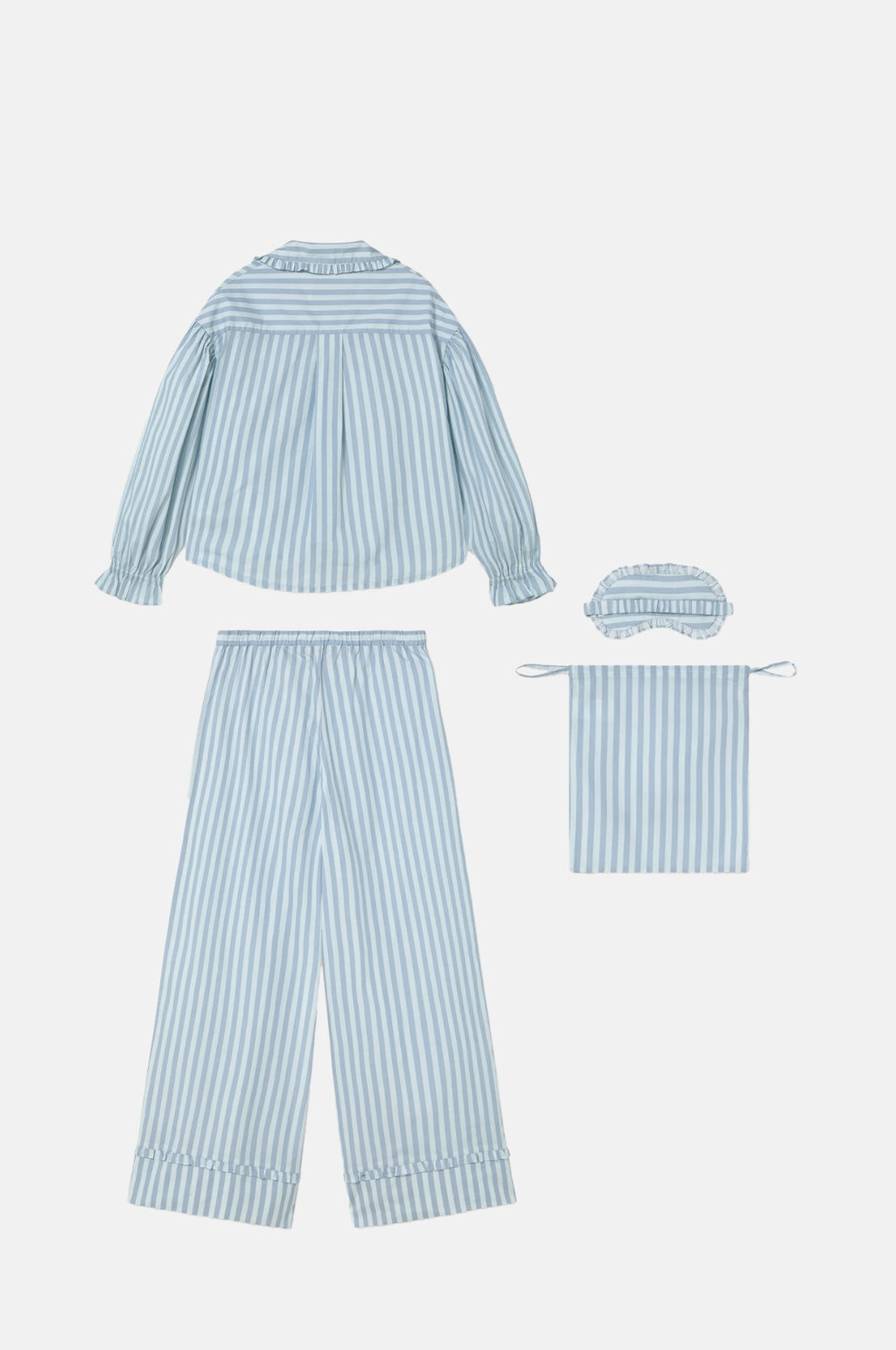 Striped Pyjama Set Ice Blue/Washed Blue