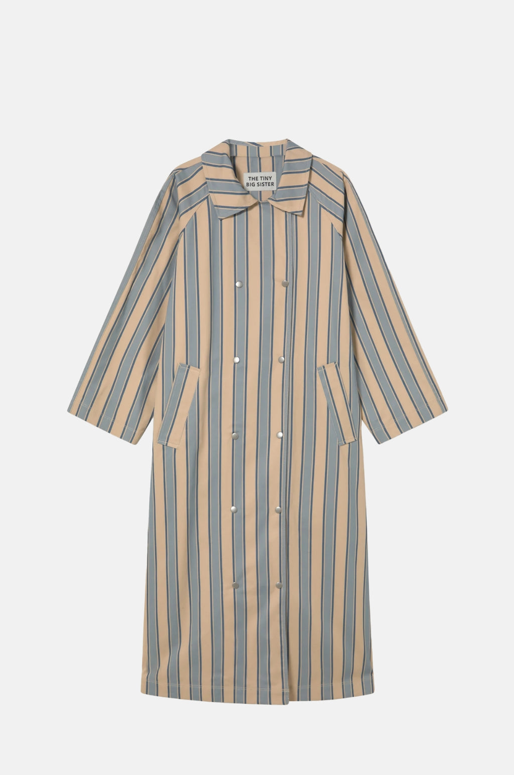 The Tiny Big Sister Striped Trench Coat Dark Vanilla.