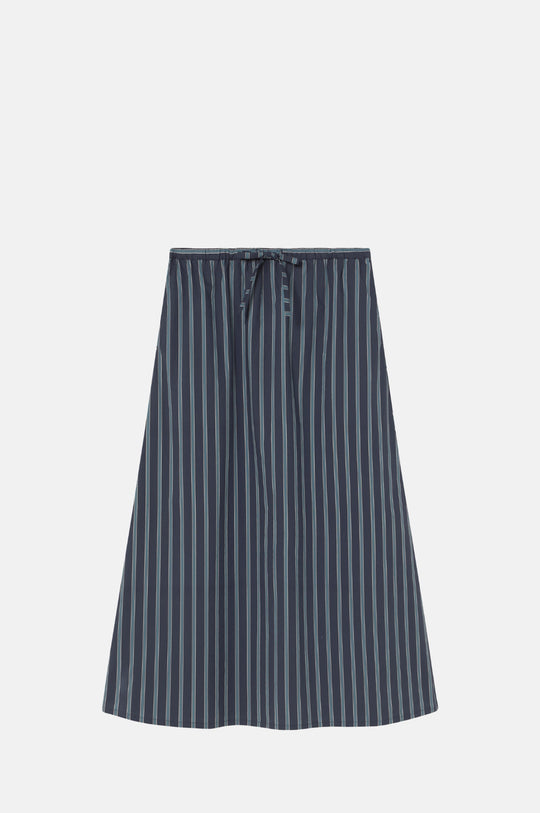 Striped Volume Skirt Navy