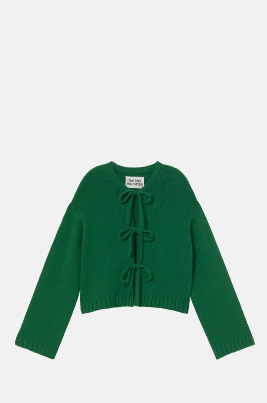 Tie Detail Cardigan Dark Green
