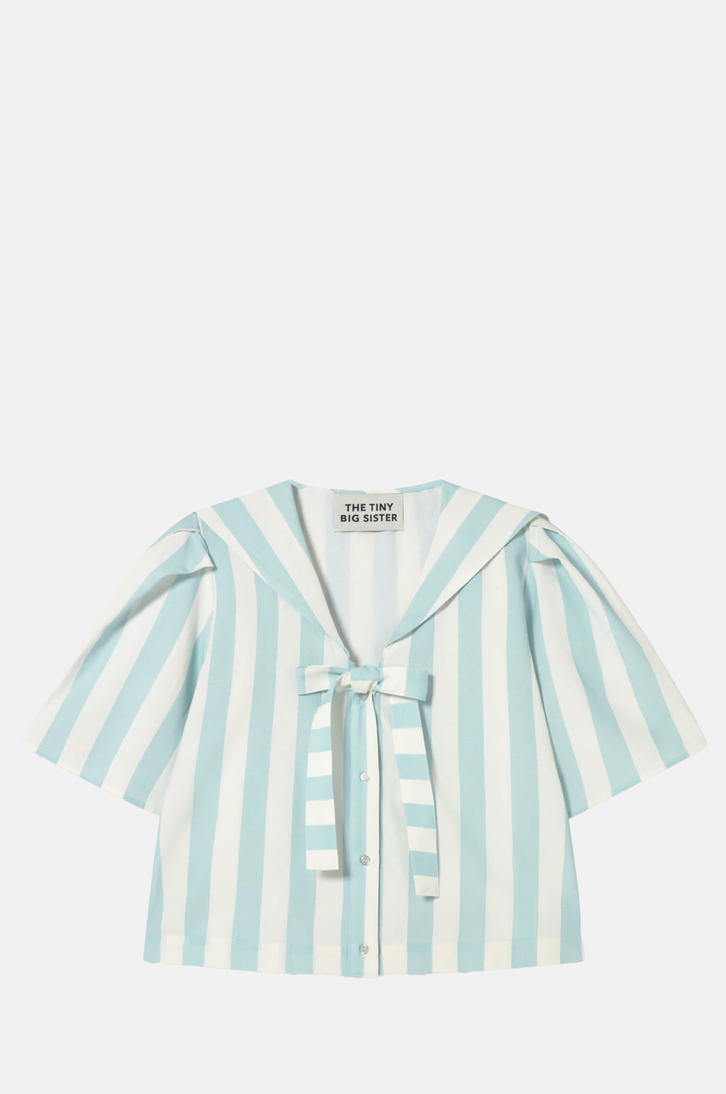 The Tiny Big Sister Wide Stripes Sailor Neck Blouse.