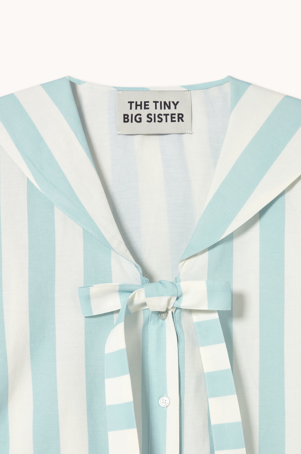 Wide Stripes Sailor Neck Blouse Pretty Blue