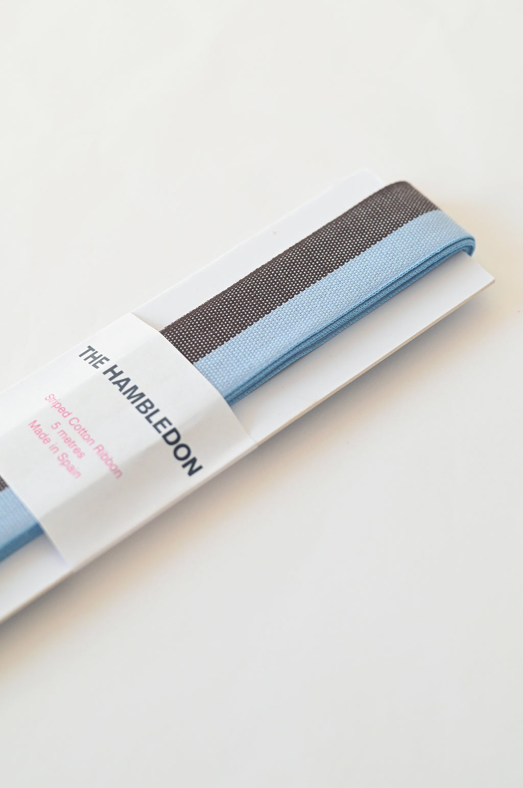 Toffee and Vintage Blue Bicolor Cotton Ribbon 25mm x 5m