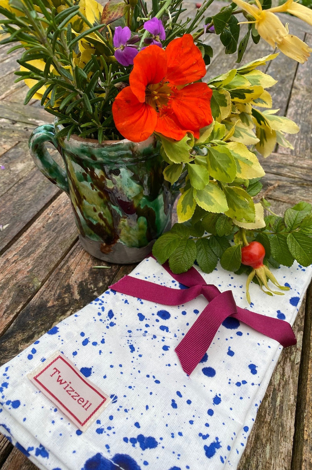 Navy Splatter Napkins Set of 4